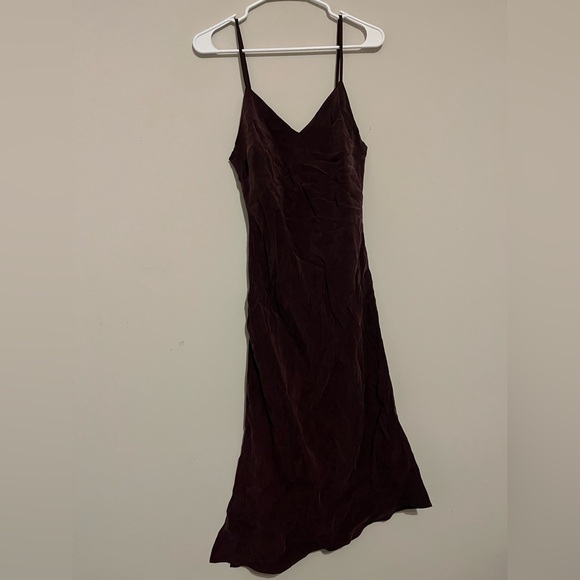 AG Adriano Goldschmied Burgundy Sueded Slip Dress Size Small - Picture 2 of 9